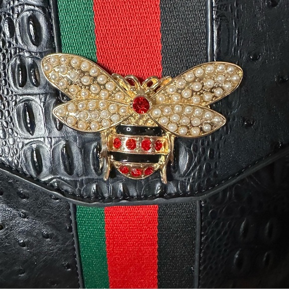 Ostrich croc Queenbee crossbody - Picture 5 of 7